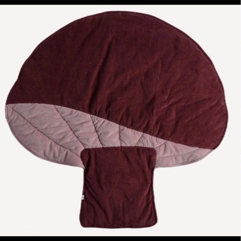 kate quinn burgundy and dusty pink mushroom play mat